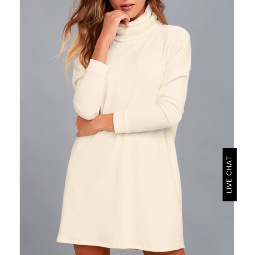 Lulu’s Cream Turtleneck Dress